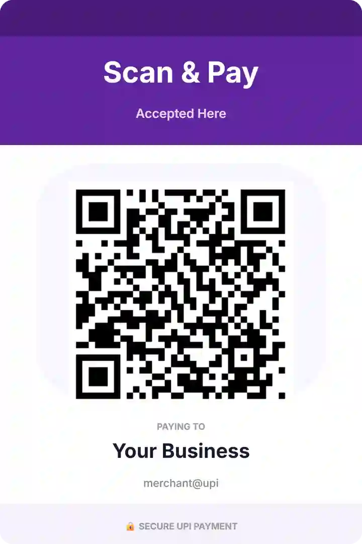 UPI Payment QR code standee design in PhonePe style